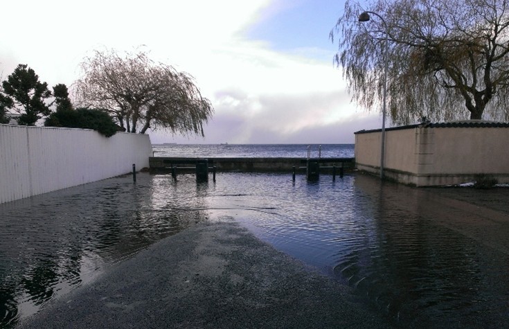 Billede af oversvømmelse efter stormflod