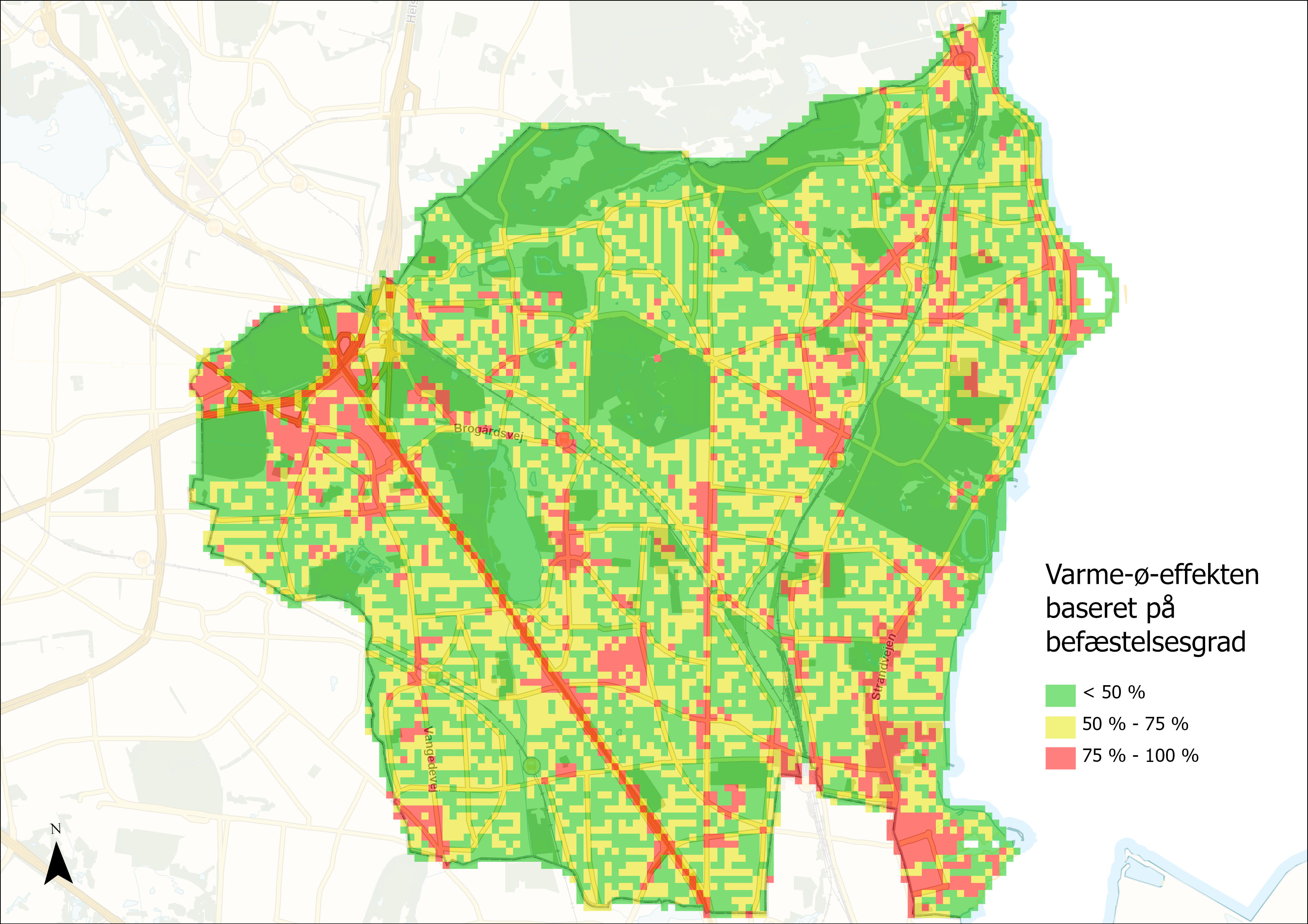 Kort der viser varme-ø-effekten